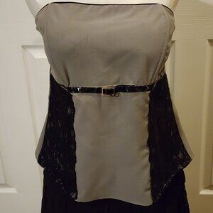 NWOT Torrid strapless top with lace details and faux belt